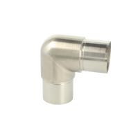Baluster Round Handrail Tube 90DG Connector, SS316 Brushed