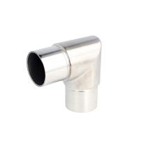 Baluster Round Handrail Tube 90DG Connector, SS316 Brushed
