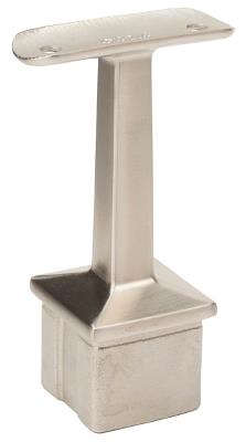 Square Fixed Round Rail Support,SS316-Brushed,40x40x2x79mm