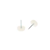 Plastic Tack, Nail-On Glide, ø15mm, White PE, 18mm Nail