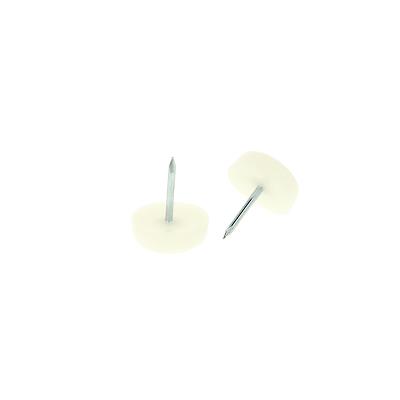 Plastic Tack, Nail-On Glide, ø18mm, White PE, 18mm Nail