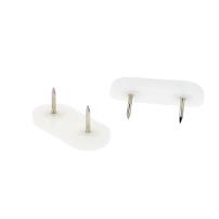 Plastic Tack, Nail-On Glide, 45x20x5mm, White PA, 2 Nails