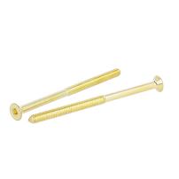 Insex Screw, M6x100mm, Brass Plated, Pointed, DIN 7991