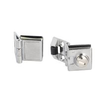 Glass Door Hinge No. A-11, Chrome Plated, R+L, With Pad &