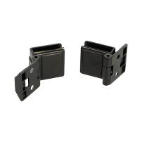 Glass Door Hinge No. A-11, Black Anodized, R+L, With Pad &