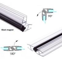 PVC Seal Glass To Glass, Black Magnet, 90/180DG, S-5711, F/6