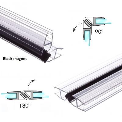 PVC Seal Glass To Glass, Black Magnet, 90/180DG, S-5711,F/10