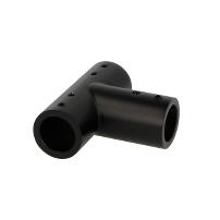 T-Shaped Connector For 3 Bars, F/ø19mm Tubes, Black Finish
