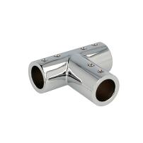T-Shaped Connector For 3 Bars, F/ø19mm Tubes, Chrome Plated