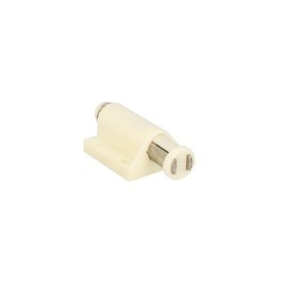 Magnet Touch Latch Single, White RAL 9010, Round Pin, Screw-