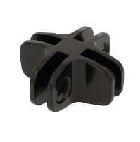 Glass Connector Maxi 4-Way, 90 Degree, Black Anodized