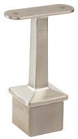 Square Fixed Flat Rail Support SS304-Brushed, 40x40x2x79mm