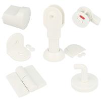 Toilet Cubicle Fit, White, PP, Right, Leg 115-135mm,Consist