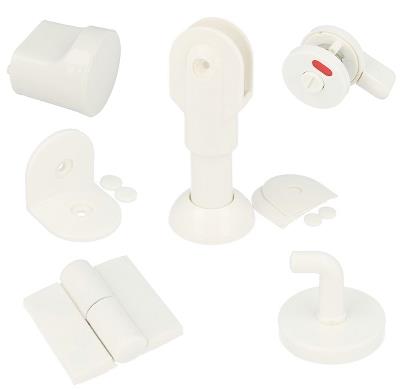 Toilet Cubicle Fit, White, PP, Left, Leg 115-135mm, Consist