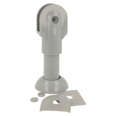 Toilet Cubicle Stand, 115-135mm, W/Cap, F/12-18mm, Grey PP