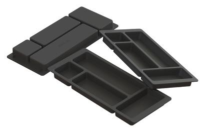 Pencil Tray, Model F-815-D, Black PP, 324x140x25mm, Inlay 