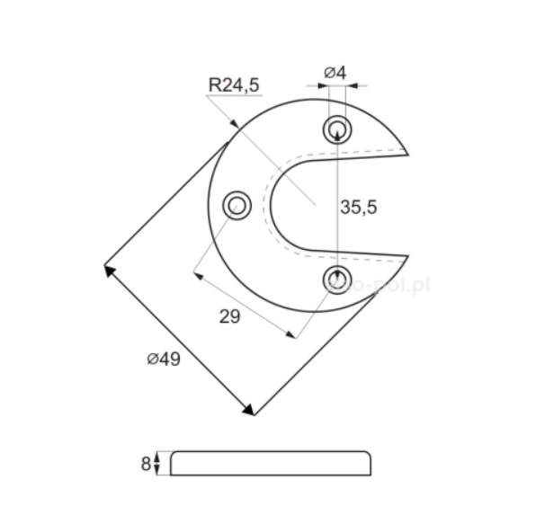 Row Connector F/Chairs, Female Part, Black Plastic