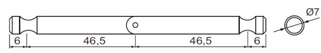 Double Dowel Pin Hinged F/KD System S, Bore 46mm, Steel BZP
