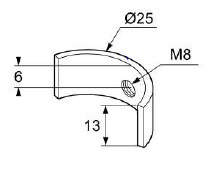 Metal Washer With Internal M8 Thread Steel BZP, F/25mm Bore