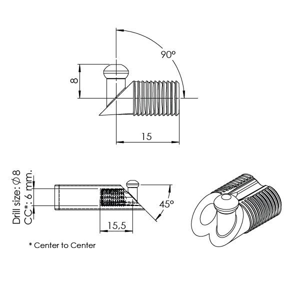 Dowel For Keyhole KD System 