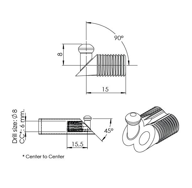 Dowel For Keyhole KD System 