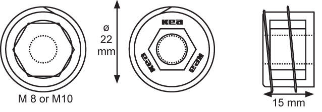 Kea Screw-in Bushing M8, Zamak Natural