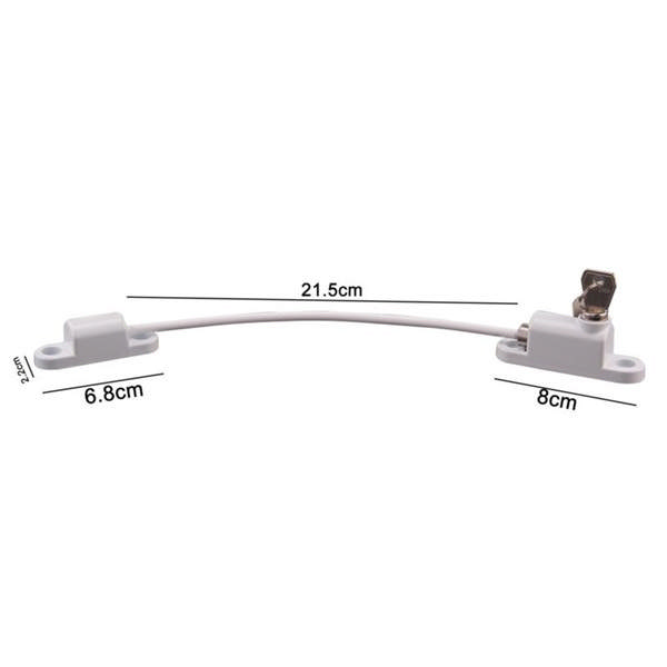 Window Wire Lock, Strong Model, White, W/SS-304 Wire - 215mm