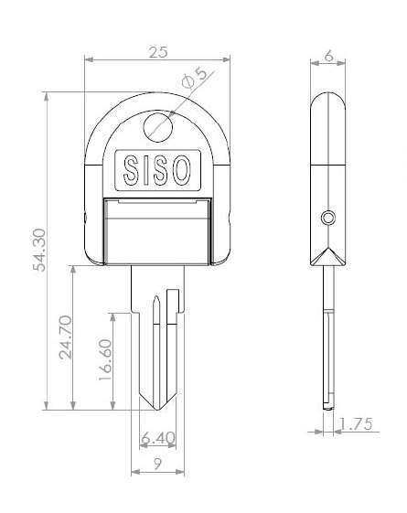 Hinged Car Key, SISO Logo, FN2, D/E, Key Code # D20