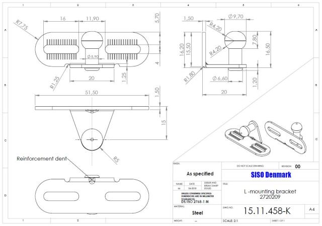 L-Mounting Bracket, Steel, NPL, F/15.11.439/440/441/442