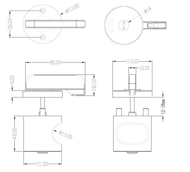 Turn & Release Handle SS-304, W/Indicator Knob,F/Inset Doors