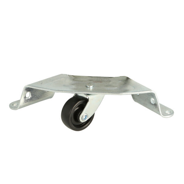 Corner Bracket Castor ø30mm, Black Wheel, PL.147x37mm, BZP