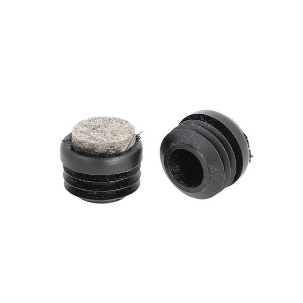 Insert Glide W/Felt, For Round Tubes, Diam 25mm, PE, Black