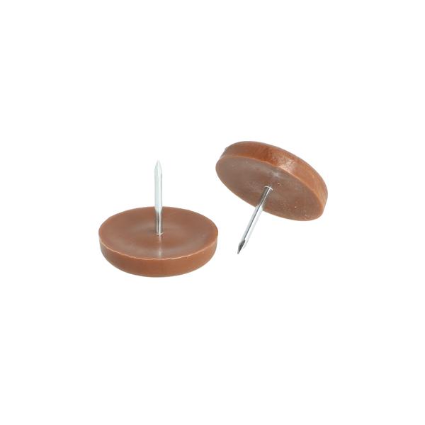 Plastic Tack, Nail-On Glide, ø28mm, Brown PE, 18mm Nail