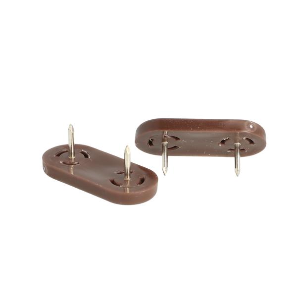 Plastic Tack, Nail-On Glide, 45x20x5mm, Brown PA, 2 Nails