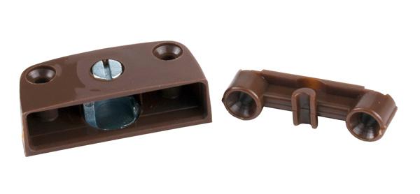 Corner Block, No. 3600, Eccentric Cam Fixing, Brown Plastic