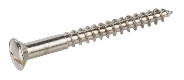 Wood Screw, Oval, Brass NPL, 5.0x40mm, DIN 95 Slot