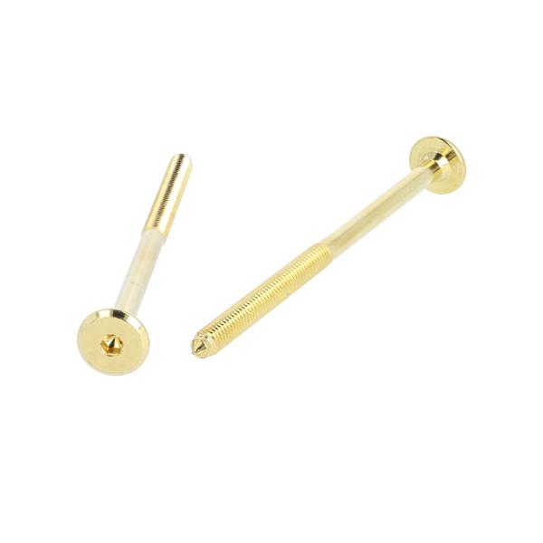 Fifteen Screw, M6x100mm, Brass Plated, Pointed