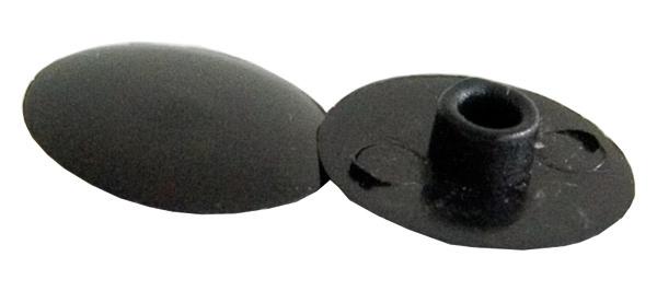 Insex Cap, ø12mm, Dome, Black Plastic, Hex 4mm