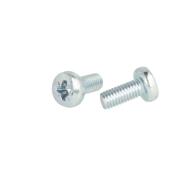 Raised Dome Head Screw, M6x14mm, PZD, Bright Zinc Plated