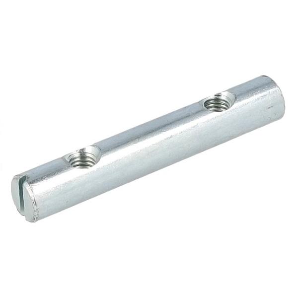 Cross Dowel ø10x60mm, M6, 2 Holes, cc 32mm, Steel, BZP