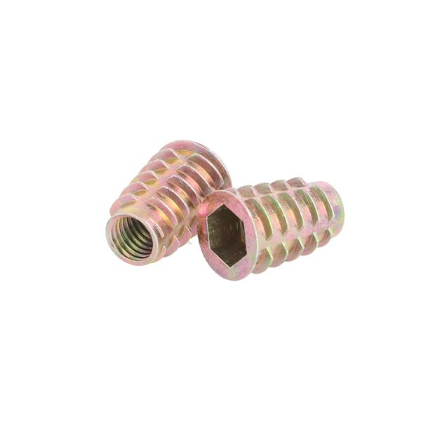 Screw-In Bushing D-1025, M10x25mm, Zamak, YZP (CR6), Hex 10