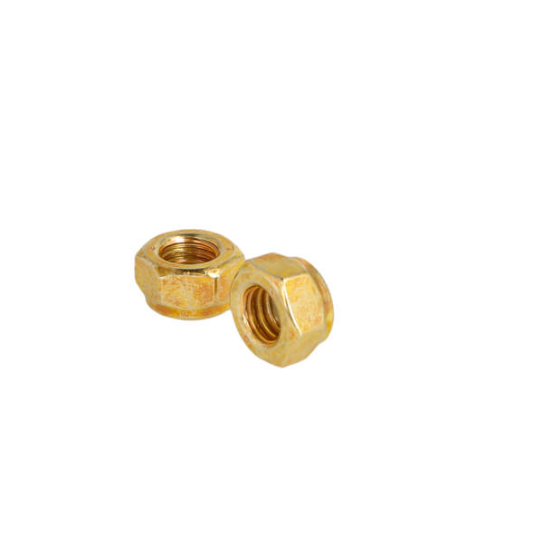 Hex Nut W/Nylon Ring, M8, DIN 985-8, Yellow Zinc Pl.