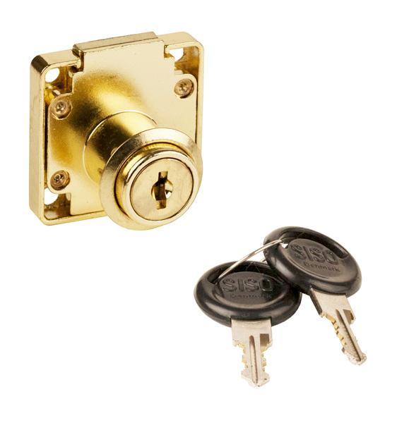 Rim Lock 850, ø19x22mm, Drawer, Brass Pl, CK SISO