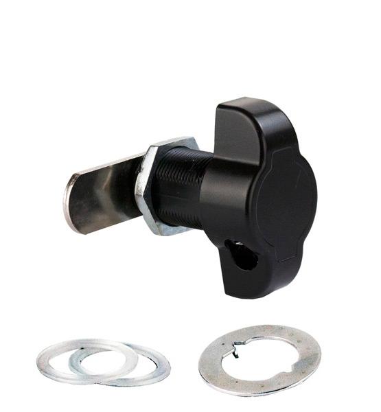 Padlockable Cam Lock #300R, 90DG, ø19x25mm, Black, Cam A02,