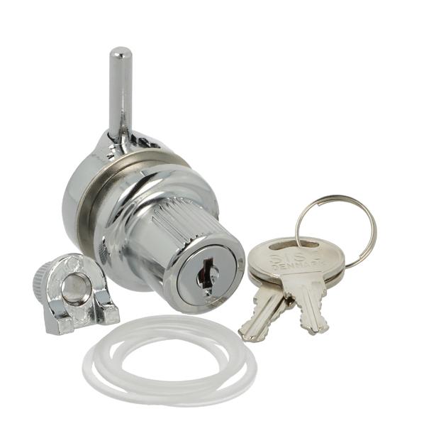 Glass Door Lock 910, ø25mm, CPL, Round Metal Key SISO