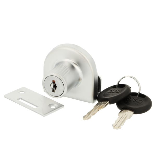 Glass Door Lock 918,Alu Finish,KA D20,CK SISO,F/Single Doors