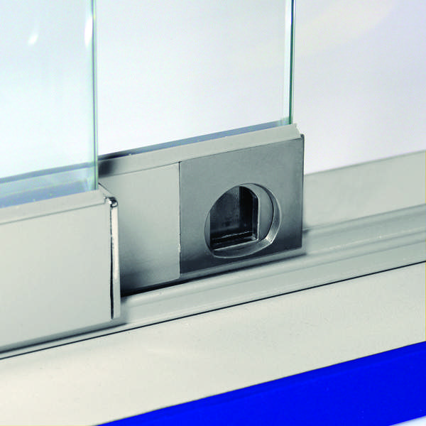 Glass Sliding Push Door Lock M2740, R+L, #J11, Alu Finish,