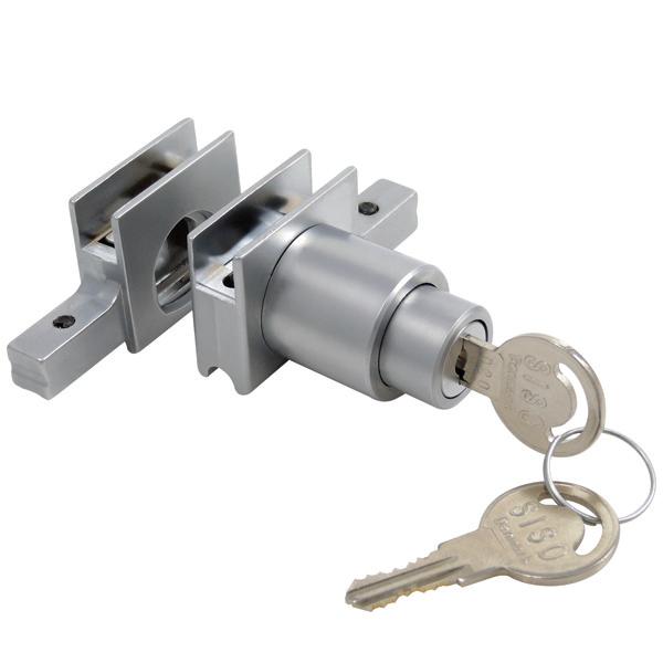 Glass Sliding Push Door Lock M2740, R+L, #J11, Alu Finish,