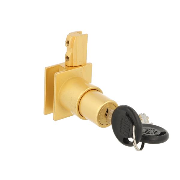 Glass Sliding Push Door Lock 2010, L+R, Matt Gold, CK SISO