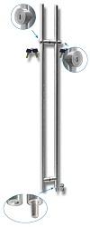 Door Bar Handle Lock ø35x1500mm W/ KA 01 Cylinder On Both